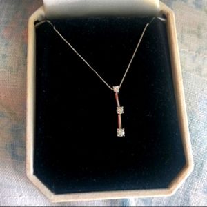 SOLD!!!1/4ct 10kt white gold 18in journey necklace